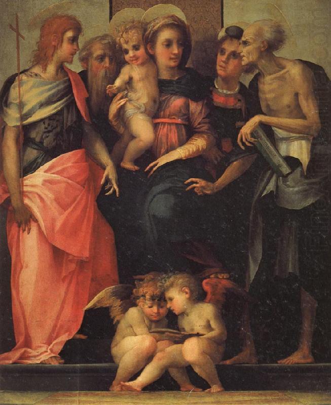Rosso Fiorentino Madonna Enthroned with SS.John the Baptist,Anthony Abbot,Stephen,and Benedict china oil painting image